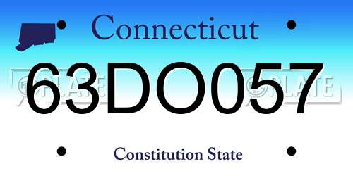 63DO057 Connecticut License Plate