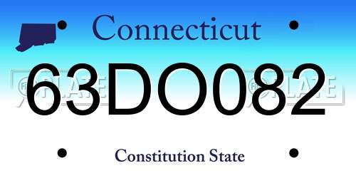 63DO082 Connecticut License Plate
