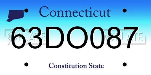 63DO087 Connecticut License Plate
