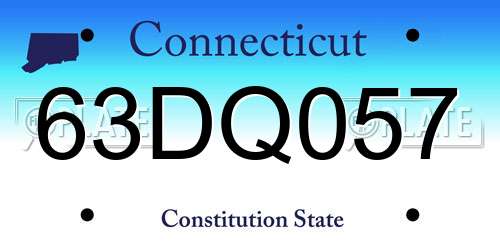 63DQ057 Connecticut License Plate