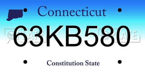 63KB580 Connecticut License Plate