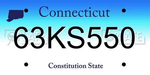 63KS550 Connecticut License Plate