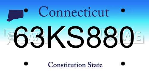 63KS880 Connecticut License Plate