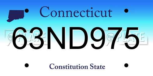 63ND975 Connecticut License Plate