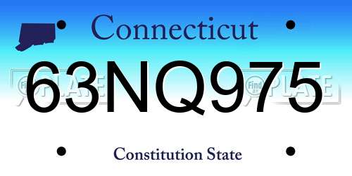 63NQ975 Connecticut License Plate