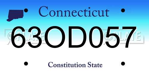 63OD057 Connecticut License Plate