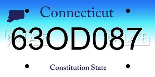 63OD087 Connecticut License Plate