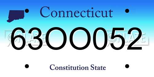 63OO052 Connecticut License Plate