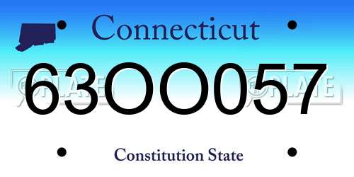 63OO057 Connecticut License Plate