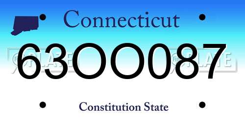 63OO087 Connecticut License Plate