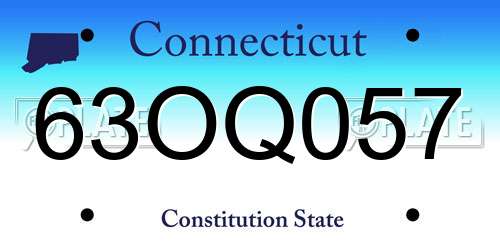 63OQ057 Connecticut License Plate