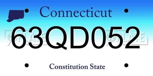 63QD052 Connecticut License Plate
