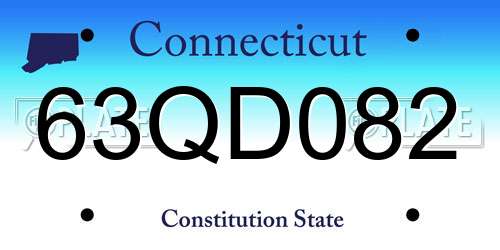 63QD082 Connecticut License Plate