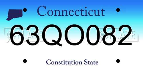63QO082 Connecticut License Plate