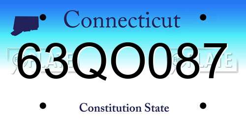 63QO087 Connecticut License Plate