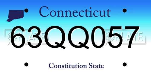 63QQ057 Connecticut License Plate