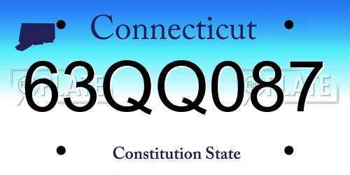 63QQ087 Connecticut License Plate