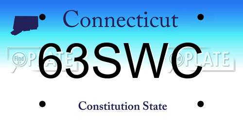 63SWC Connecticut License Plate