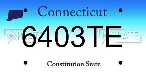 6403TE Connecticut License Plate