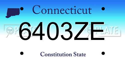 6403ZE Connecticut License Plate