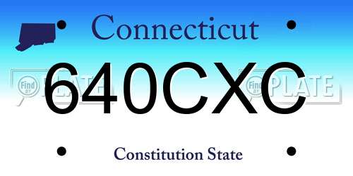 640CXC Connecticut License Plate