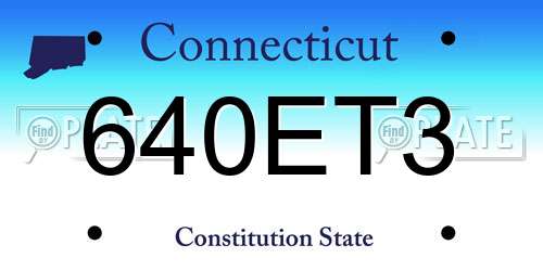 640ET3 Connecticut License Plate