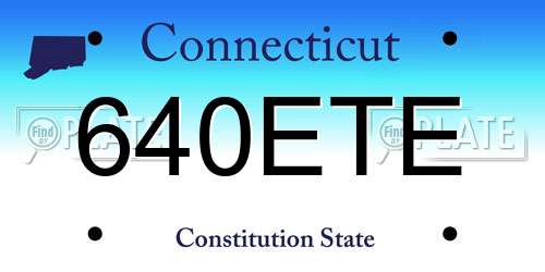640ETE Connecticut License Plate