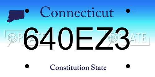 640EZ3 Connecticut License Plate