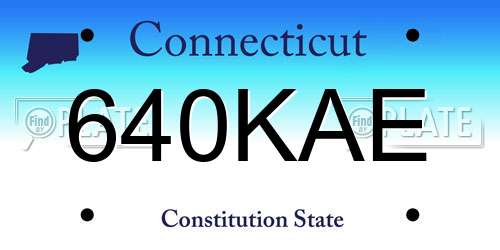 640KAE Connecticut License Plate