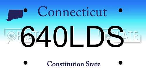 640LDS Connecticut License Plate