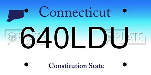 640LDU Connecticut License Plate