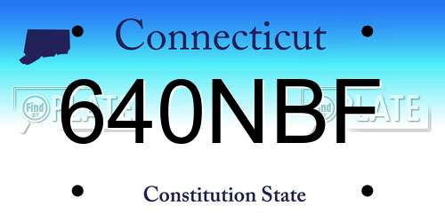 640NBF Connecticut License Plate