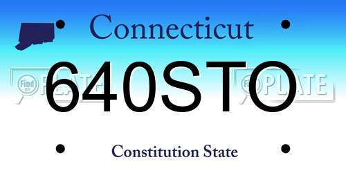 640STO Connecticut License Plate