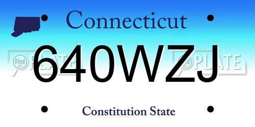 640WZJ Connecticut License Plate