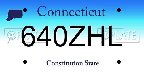 640ZHL Connecticut License Plate