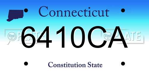6410CA Connecticut License Plate