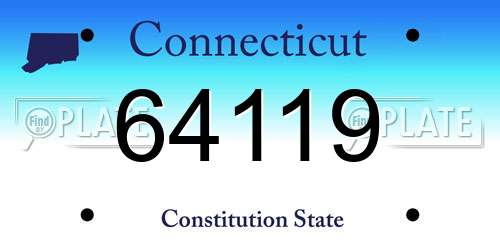 64119 Connecticut License Plate