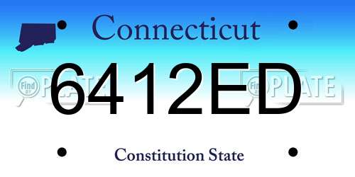6412ED Connecticut License Plate