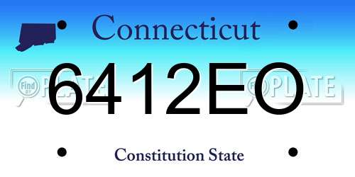 6412EO Connecticut License Plate