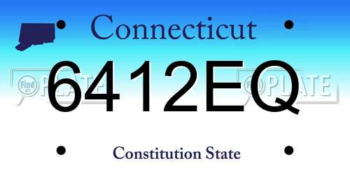 6412EQ Connecticut License Plate