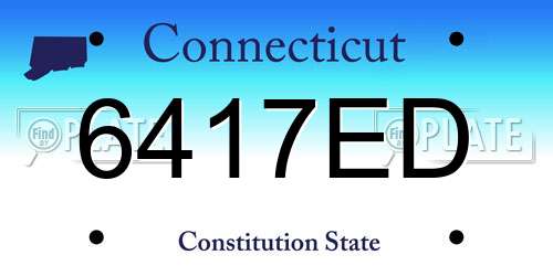 6417ED Connecticut License Plate
