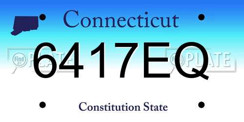 6417EQ Connecticut License Plate