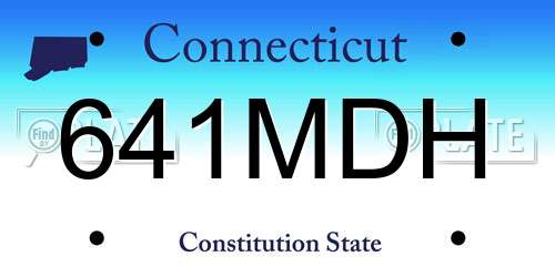 641MDH Connecticut License Plate