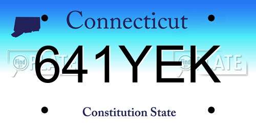 641YEK Connecticut License Plate