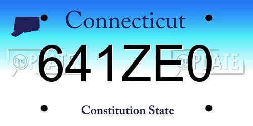 641ZE0 Connecticut License Plate