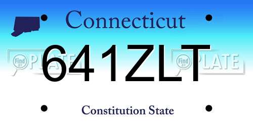 641ZLT Connecticut License Plate