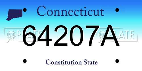 64207A Connecticut License Plate