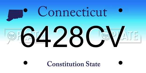 6428CV Connecticut License Plate