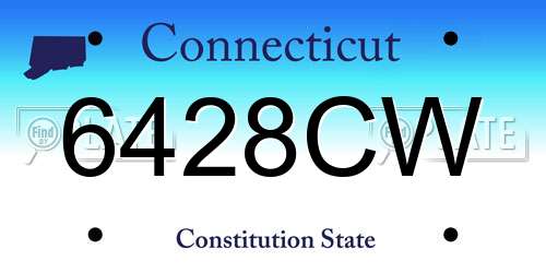 6428CW Connecticut License Plate