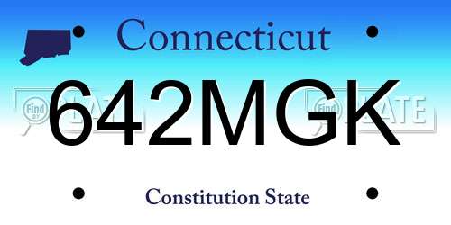 642MGK Connecticut License Plate